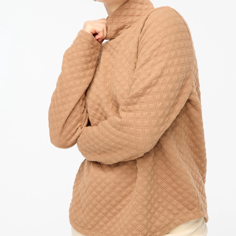 New! J. Crew Factory Quilted Mockneck Pullover Sweatshirt